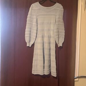 Elegant Eliza J Light Blue Cuffed Long Sleeve Dress